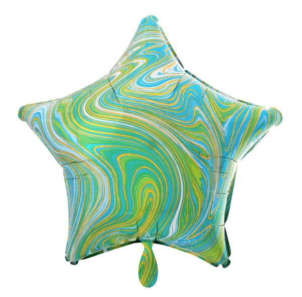 Folienballon - Stern Marblez Grün - ø 43cm